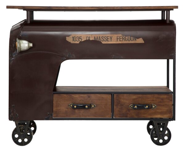Console Old Style 111x60x89 cm Legno di Abete e in Ferro Marrone