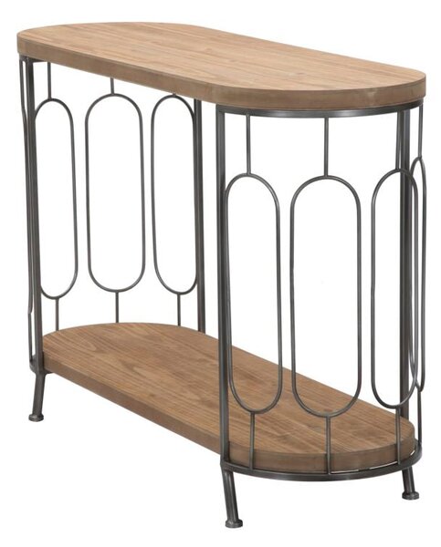 Console New Mexico 120x40x80 cm in Ferro e MDF Marrone e Grigio