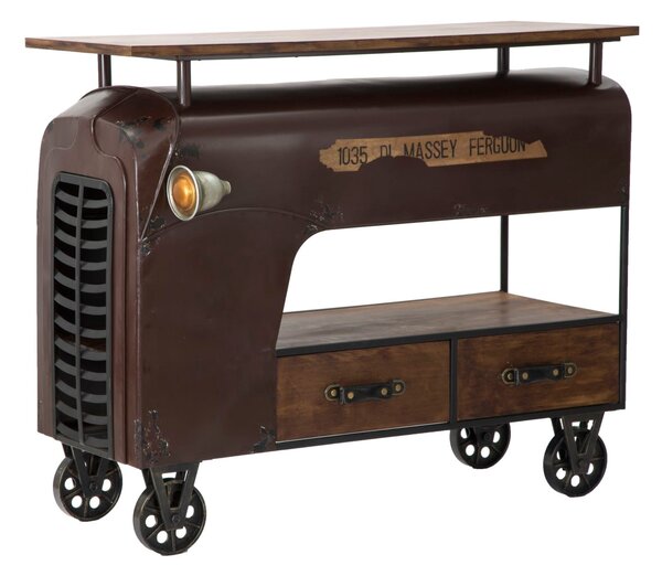 Console Old Style 111x60x89 cm Legno di Abete e in Ferro Marrone