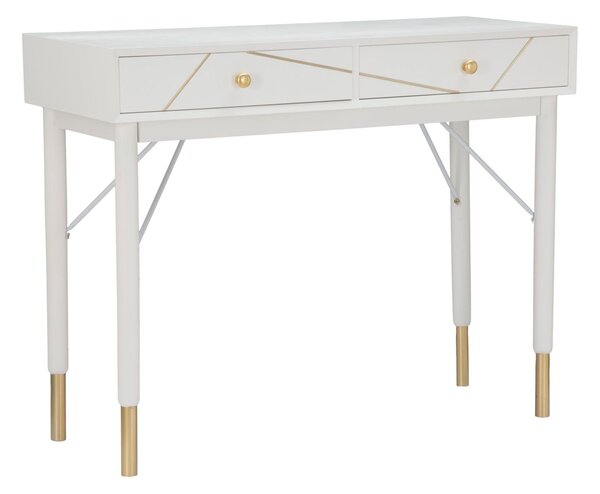 Console Luxy 100x40x79 cm in Legno e MDF e in Ferro Bianco e Oro