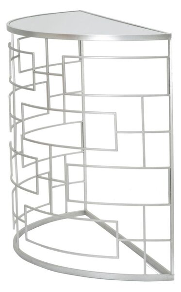 Console Ice 100x40x80 cm in Ferro MDF e Specchio Argento