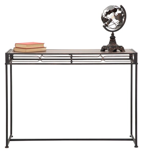 Console Essential 110x40x80 cm in Ferro e MDF Nero e Marrone
