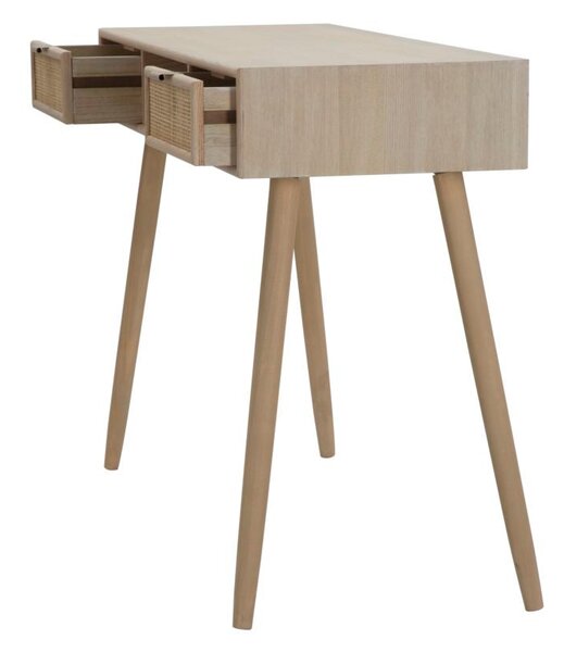 Console Paglia di Vienna 120x42x77 cm MDF e Impiallacciatura di frassino Marrone