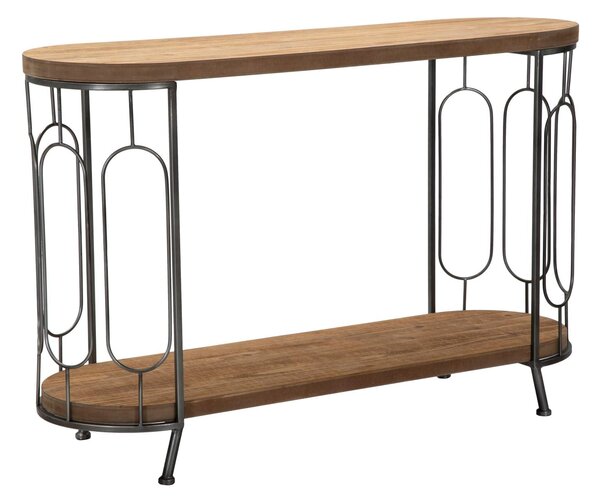 Console New Mexico 120x40x80 cm in Ferro e MDF Marrone e Grigio