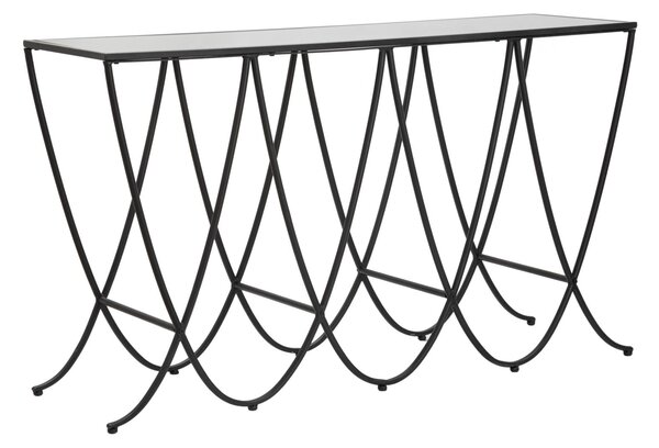 Console Dark 140x40x80 cm in Ferro e Specchio Nero