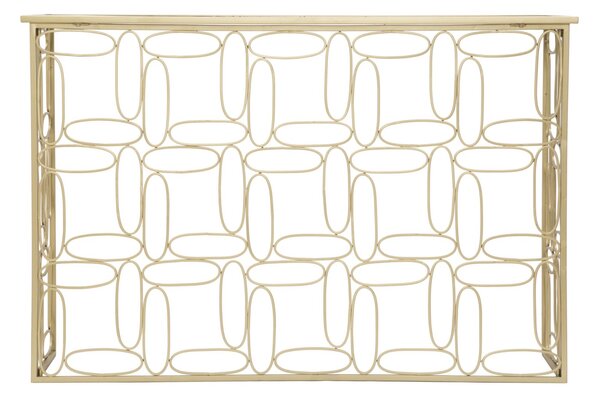 Console Bubbles 120x40x81 cm in Ferro e Specchio Oro e Argento