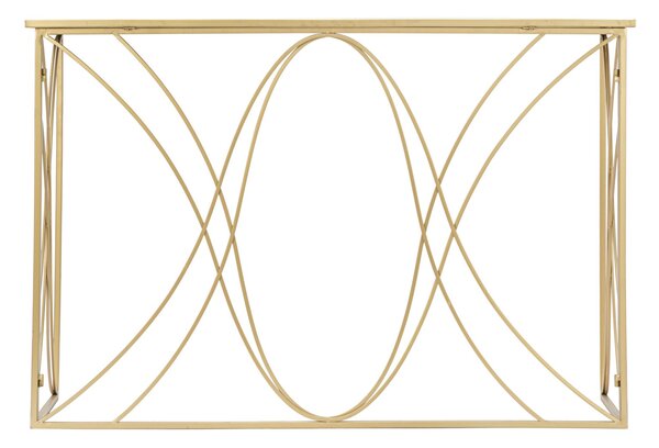 Console Exy 120x40x80 cm in Ferro e Specchio Oro e Argento
