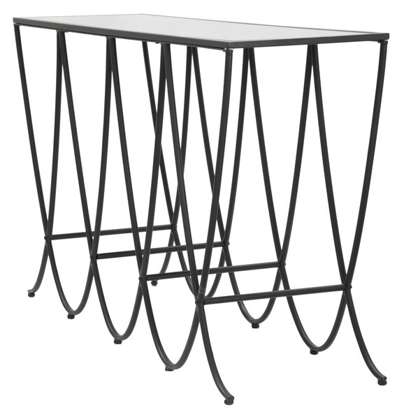 Console Dark 140x40x80 cm in Ferro e Specchio Nero