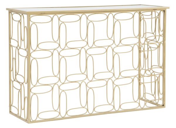 Console Bubbles 120x40x81 cm in Ferro e Specchio Oro e Argento