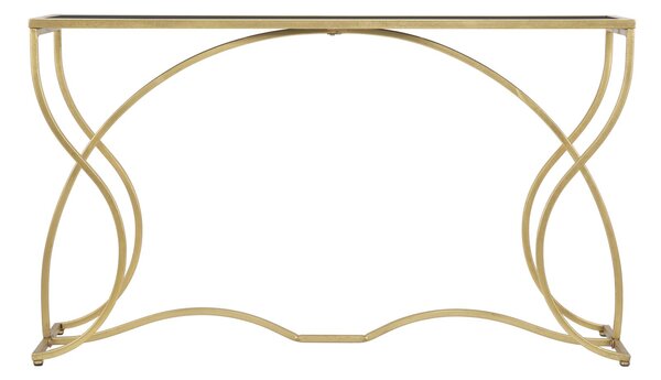 Console Sunshine 130x40x75 cm in Ferro e Specchio Oro e Nero