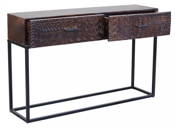 Consolle Daly 120x30x76 h cm in Legno Marrone