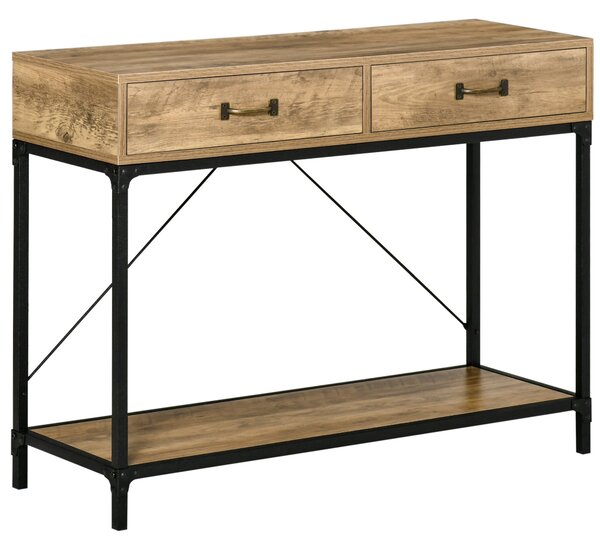 Consolle Fissa 100x35x76,5 cm in Metallo e Legno Marrone