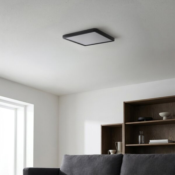 Brilagi - Plafoniera LED dimmerabile ESTELA SQUARE LED/36W/230V 31x31 cm nero + telecomando