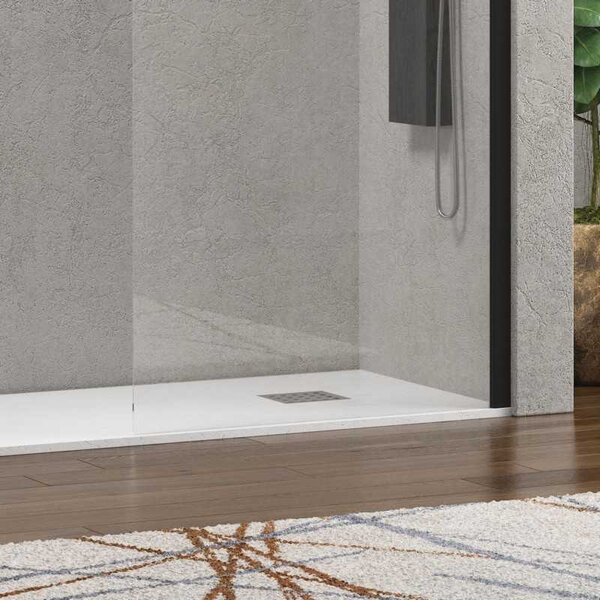Kamalu box doccia 90x90 walkin profilo nero | kw2000b