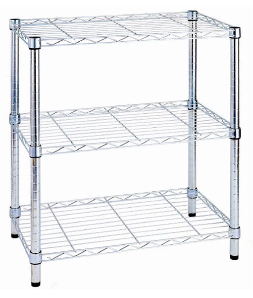 Scaffale in Acciaio Cromato 3 Ripiani 60x35x90 cm Fadi
