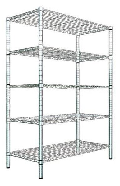 Scaffale in Acciaio Cromato 5 Ripiani 90x35x180 cm Fadi