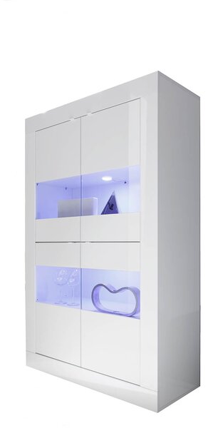 Mobile Alto da Salotto 4 Porte 102x43x162cm TFT Basic Bianco Lucido