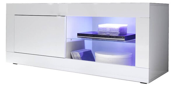 Mobile TV 1 Porta 1 Nicchia 140x43x56cm TFT Basic Bianco Lucido