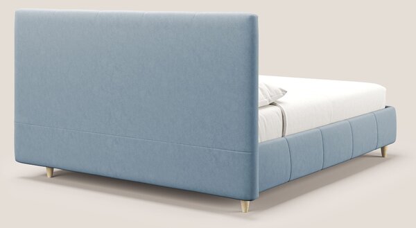 Laura letto imbottito contenitore e sfoderabile in microfibra velluto