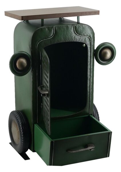 Mobiletto 1 Anta 1 Cassetto in Metallo Trattore Verde