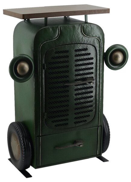 Mobiletto 1 Anta 1 Cassetto in Metallo Trattore Verde