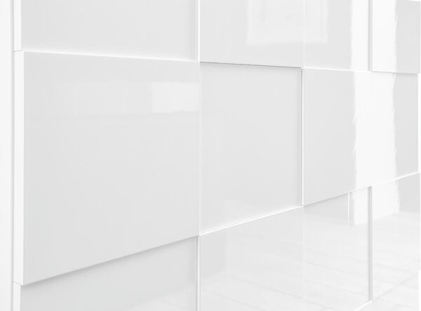 Mobile TV 2 Porte 2 Nicchie in Melamina 181x42x57cm TFT Chequers Bianco