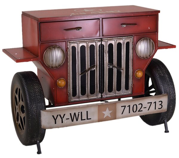 Mobile 2 Ante 2 Cassetti in Metallo Auto Rosso