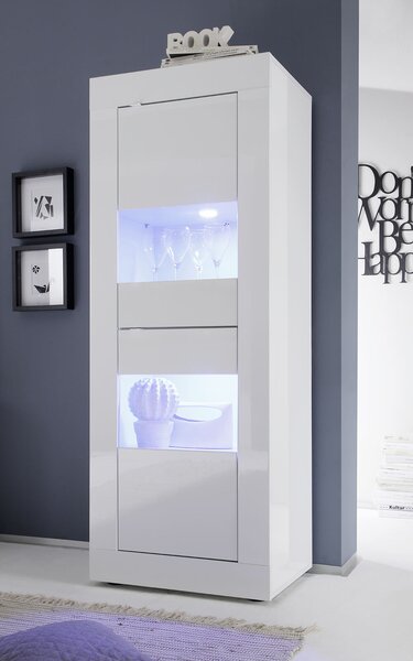 Mobile Alto da Salotto 2 Porte 61x43x162cm TFT Basic Bianco Lucido