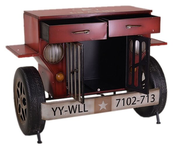 Mobile 2 Ante 2 Cassetti in Metallo Auto Rosso