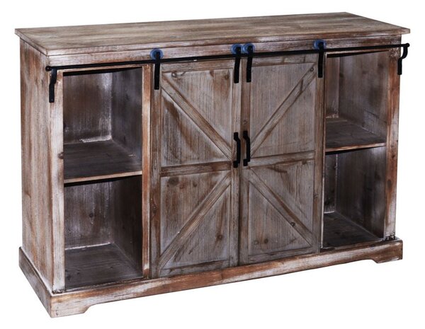 Mobile 2 Ante 4 Cassetti in Legno MDF e Abete Bilbao