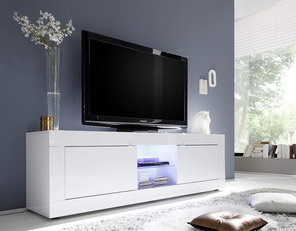 Mobile TV 2 Porte 1 Nicchia 181x43x56cm TFT Basic Bianco Lucido