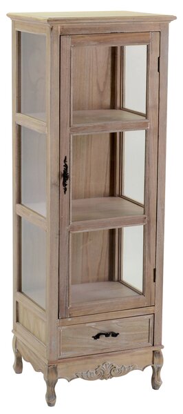 Mobile Vetrina in Legno 3 Ripiani 1 Anta 1 Cassetto Cracovia