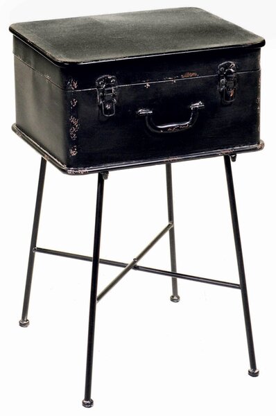 Mobiletto Valigia in Metallo Nero