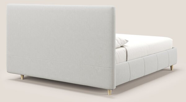 Laura letto imbottito contenitore e sfoderabile in microfibra velluto