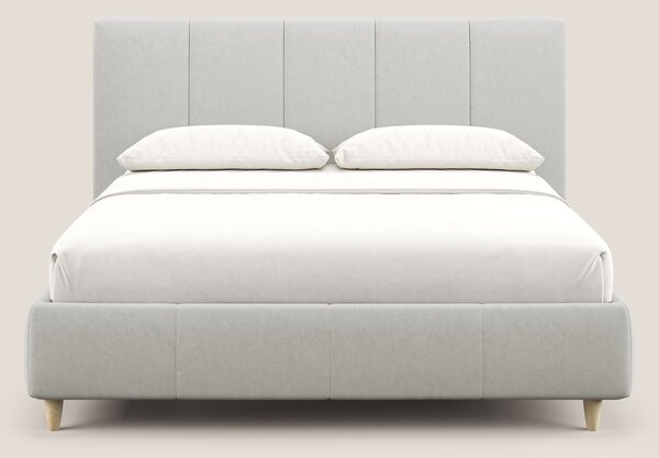Laura letto imbottito contenitore e sfoderabile in microfibra velluto