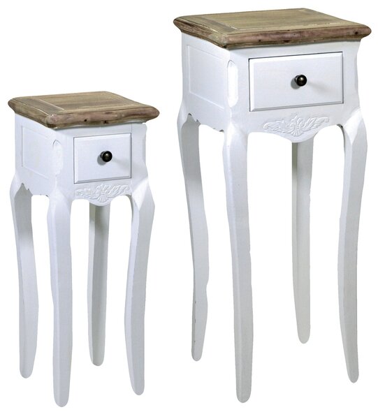 Set 2 Mobiletti 1 Cassetto in Legno Country
