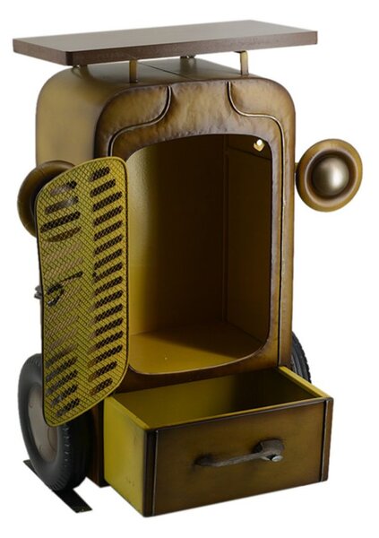 Mobiletto 1 Anta 1 Cassetto in Metallo Trattore Giallo