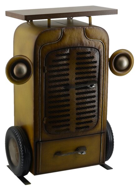 Mobiletto 1 Anta 1 Cassetto in Metallo Trattore Giallo