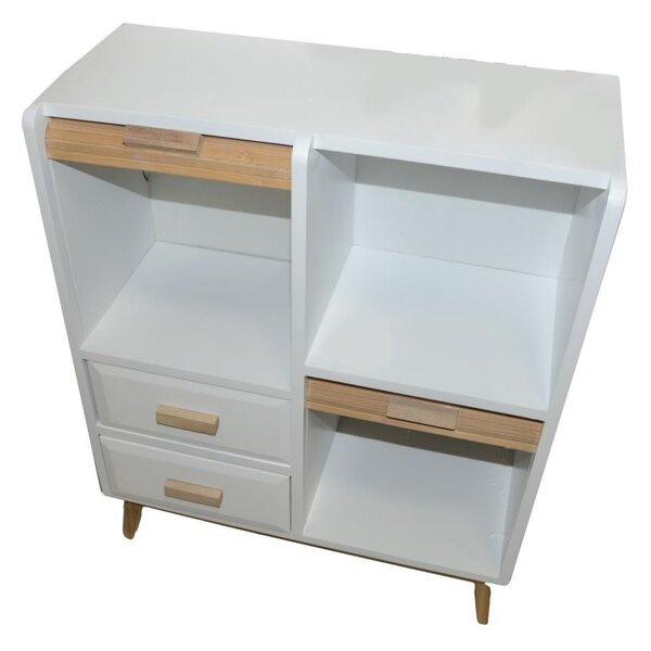 Mobiletto 2 Ante Scorrevoli 1 Vano 2 Cassetti in Legno Marbela
