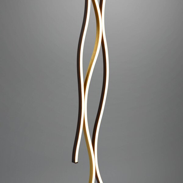 Trio Lighting Lampada da terra a LED Blaze, dimmerabile, Ottone / Oro, Soggiorno / Sala da pranzo, Metallo, Moderno, Lampada LED da terra