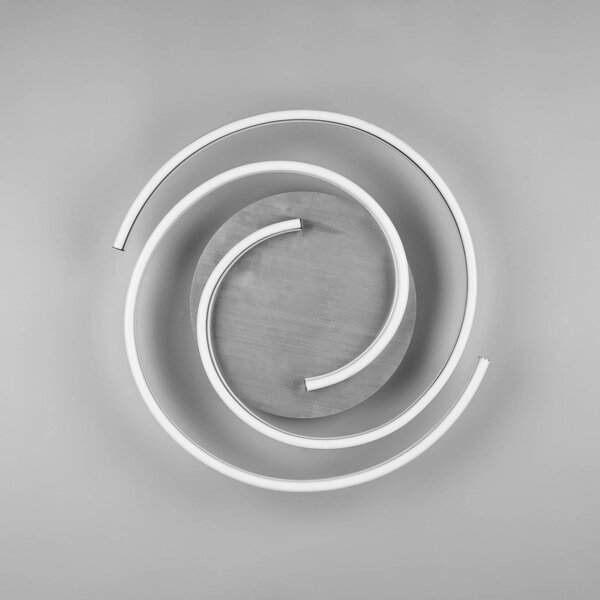 Trio Lighting Plafoniera a LED Caya, dimmerabile, Alluminio / Grigio / Zincato, Soggiorno / Sala da pranzo, Metallo, Moderno, Plafoniera LED