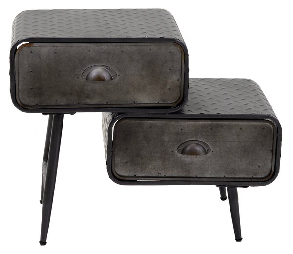 Mobiletto 2 Cassetti in Metallo Nero