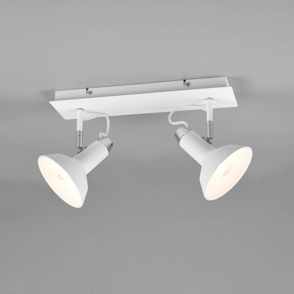 Trio Lighting Faretto da soffitto Roxie orientabile a 2 luci bianco opaco