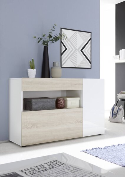Mobile Buffet in Melaminico 130x41x82cm TFT Nico Bianco Rovere