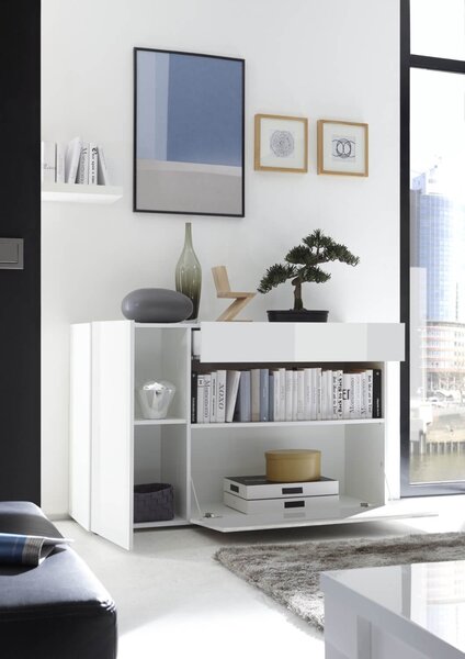 Mobile Buffet in Melaminico 130x41x82cm TFT Nico Bianco Lucido