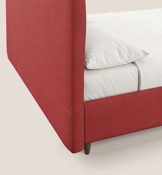 Martina letto imbottito contenitore in tessuto impermeabile T02 rosso