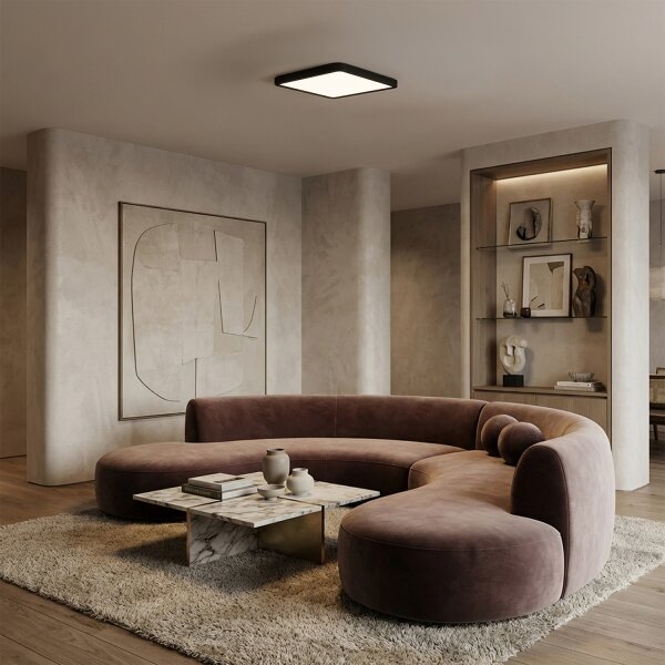Brilagi - Plafoniera LED dimmerabile ESTELA SQUARE LED/36W/230V 31x31 cm nero + telecomando