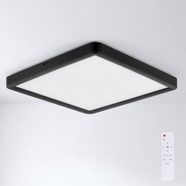 Brilagi - Plafoniera LED dimmerabile ESTELA SQUARE LED/36W/230V 31x31 cm nero + telecomando