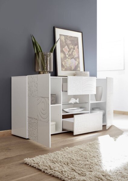 Mobile Buffet in Melaminico 180x42x84cm TFT Blossom Bianco