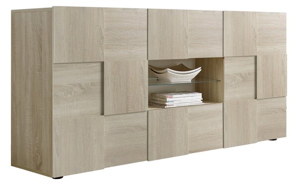 Mobile Buffet 2 Ante 2 Cassetti 180x42x84 cm in Legno TFT Chequers Rovere Samoa